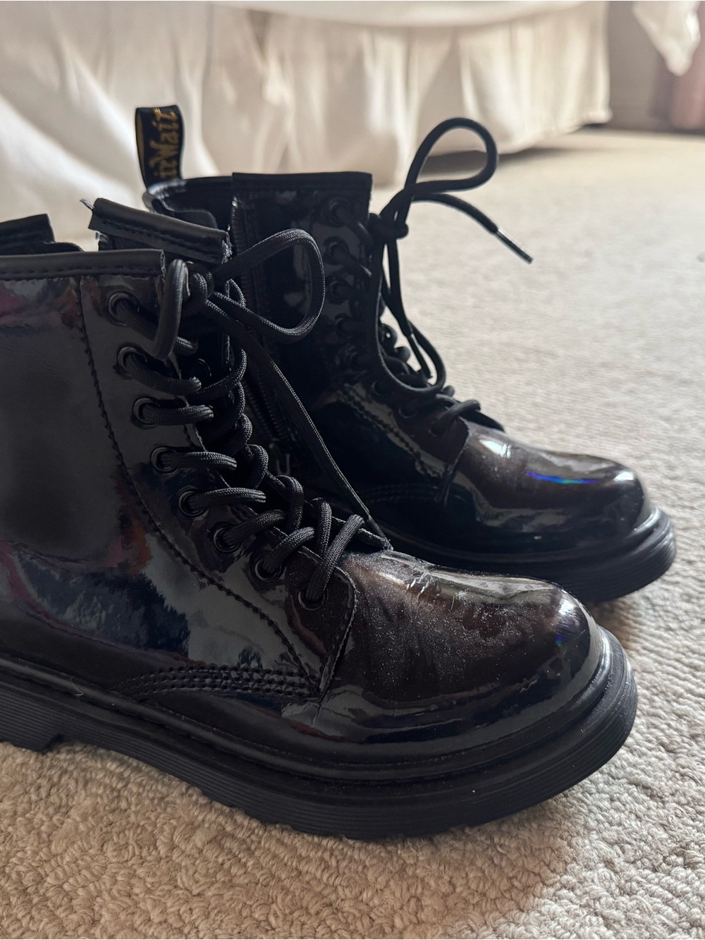 Girls Dr. Marten Patent Boots